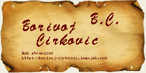 Borivoj Ćirković vizit kartica